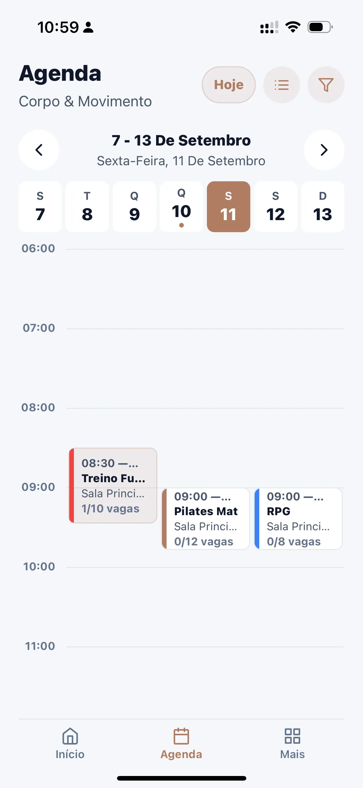 Agenda e presenças